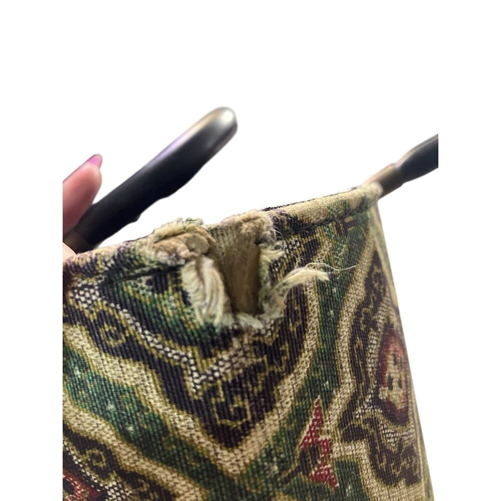Vintage Shoulder Bag Purse, Unbranded Floral Print Green - Picture 5 of 10